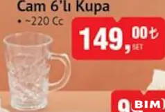 GLASS İN LOVE CAM 6'LI KUPA 220 CC